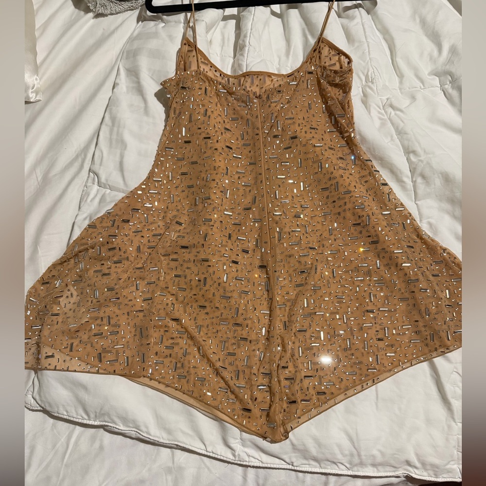 Oh Polly Tan Sequin Mini Dress - Picture 4 of 8